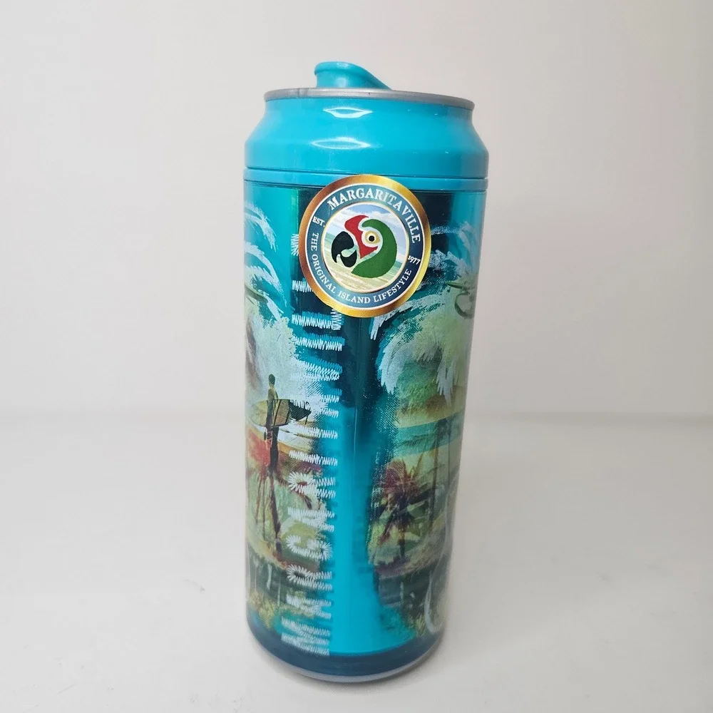 Margaritaville Cool Gear Insulated Soda Can Tumbler Fins Up! Bubbles Up! 16oz